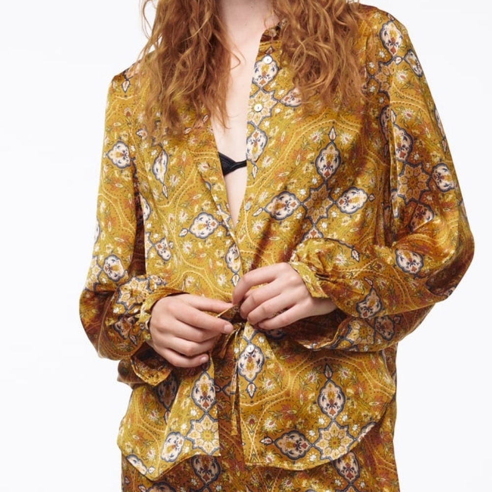 Zara Satin Printed Shirt